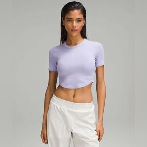 Lululemon Hold Tight Cropped T-Shirt- Lilac Smoke